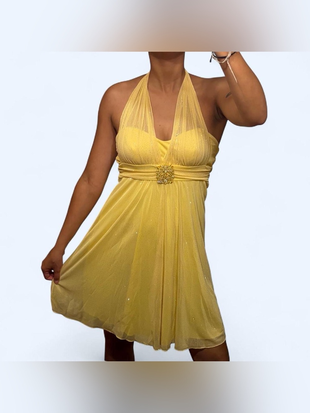 Y2K Yellow Halter Mini Dress by Speechless!
